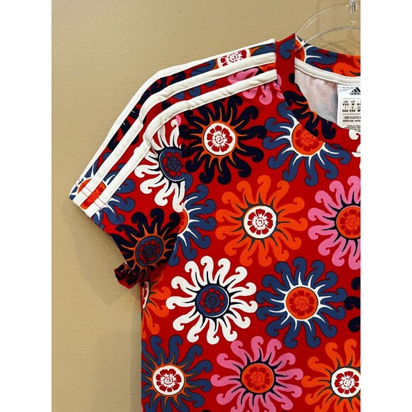 Adidas x Farm Rio Colab Size M NEW NWT Shirt Dress Vibrant Floral Athletic - Picture 6 of 12